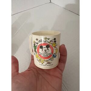 Three Vintage Disney Mickey Mouse Club Plastic Teacups 1950s - 2.4" Tall